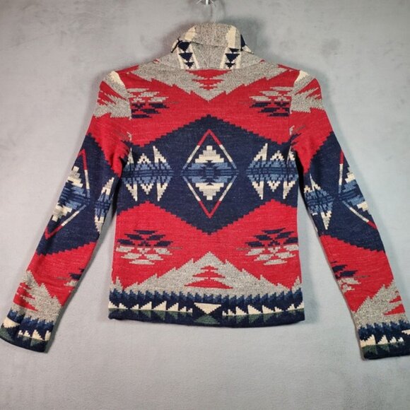 VTG Denim Supply Ralph Cardigan Sweater Women XS Aztec Southwestern Shawl Collar - Picture 8 of 8